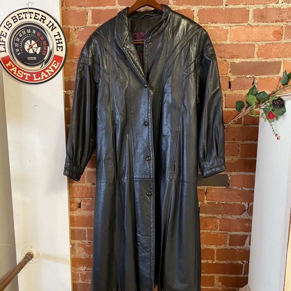 Bagatelle Leather Jacket Trench Coat Style S/M 4